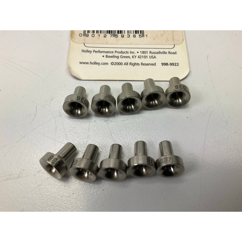 (10) Holley 13765-38NOS NOS Precision SS Stainless Steel Nitrous Funnel Jet .038