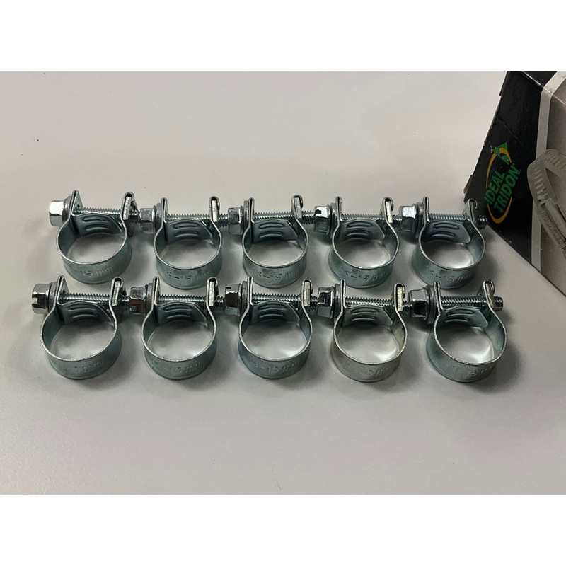 (10) Ideal 52F1551 Fuel Injector Hose Clamps, 1/2''-9/16'' (13mm-15mm) Clamp Range