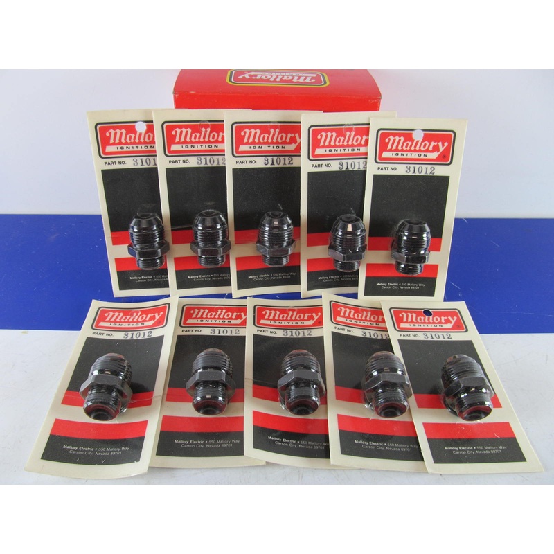 (10) Mallory 31012 Fuel Pump Fitting  -10 AN Port To -12 AN Outlet