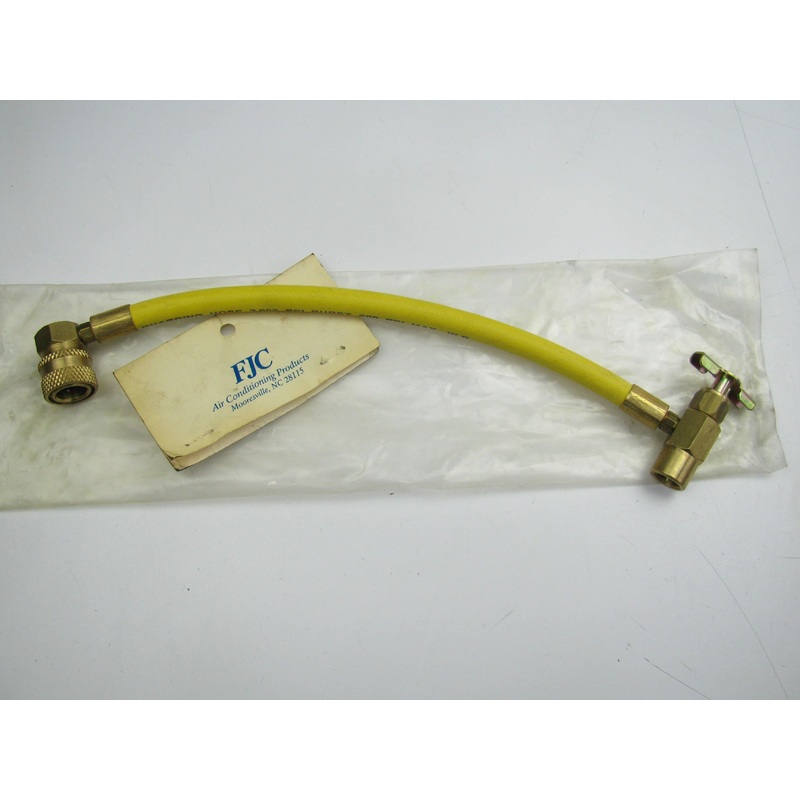 FJC 6035 A/C Air Conditioning  Yellow 12'' Long Charging Charge Hose For 134