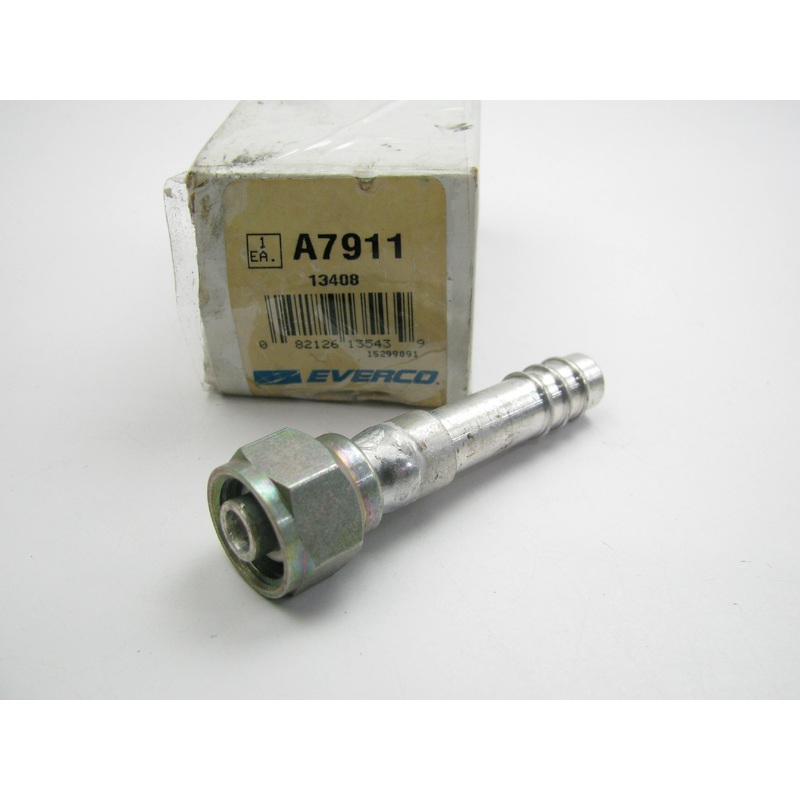 Everco A7911 Size 8 A/C Hose End Fitting - Straight 3/8'' X 5/8''-16 3 Barb